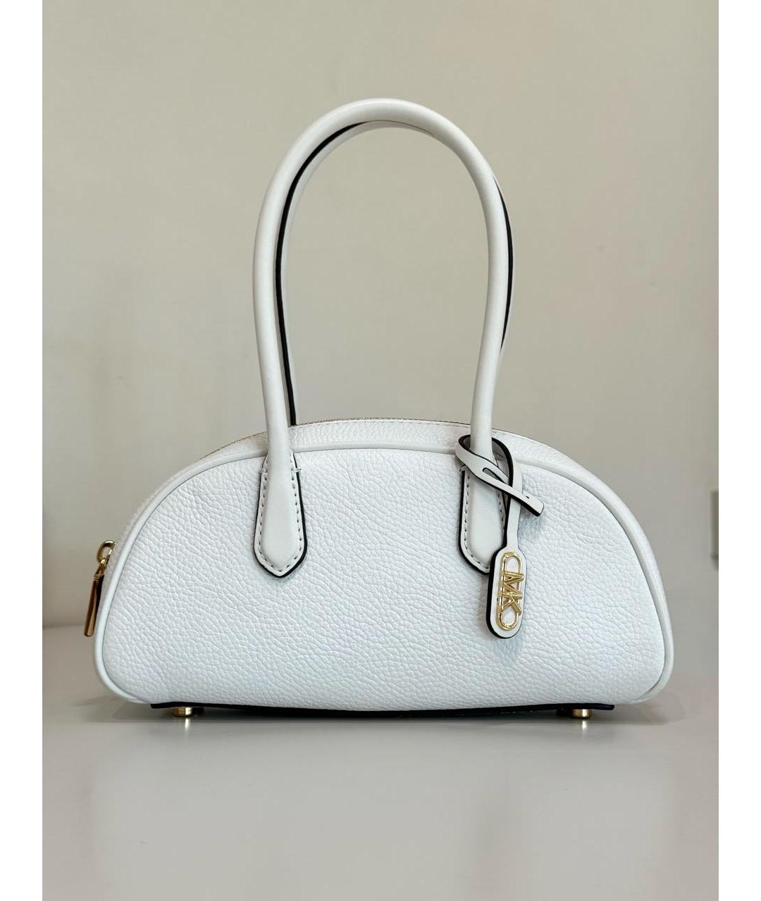 MICHAEL KORS Белая кожаная сумка с короткими ручками, фото 8