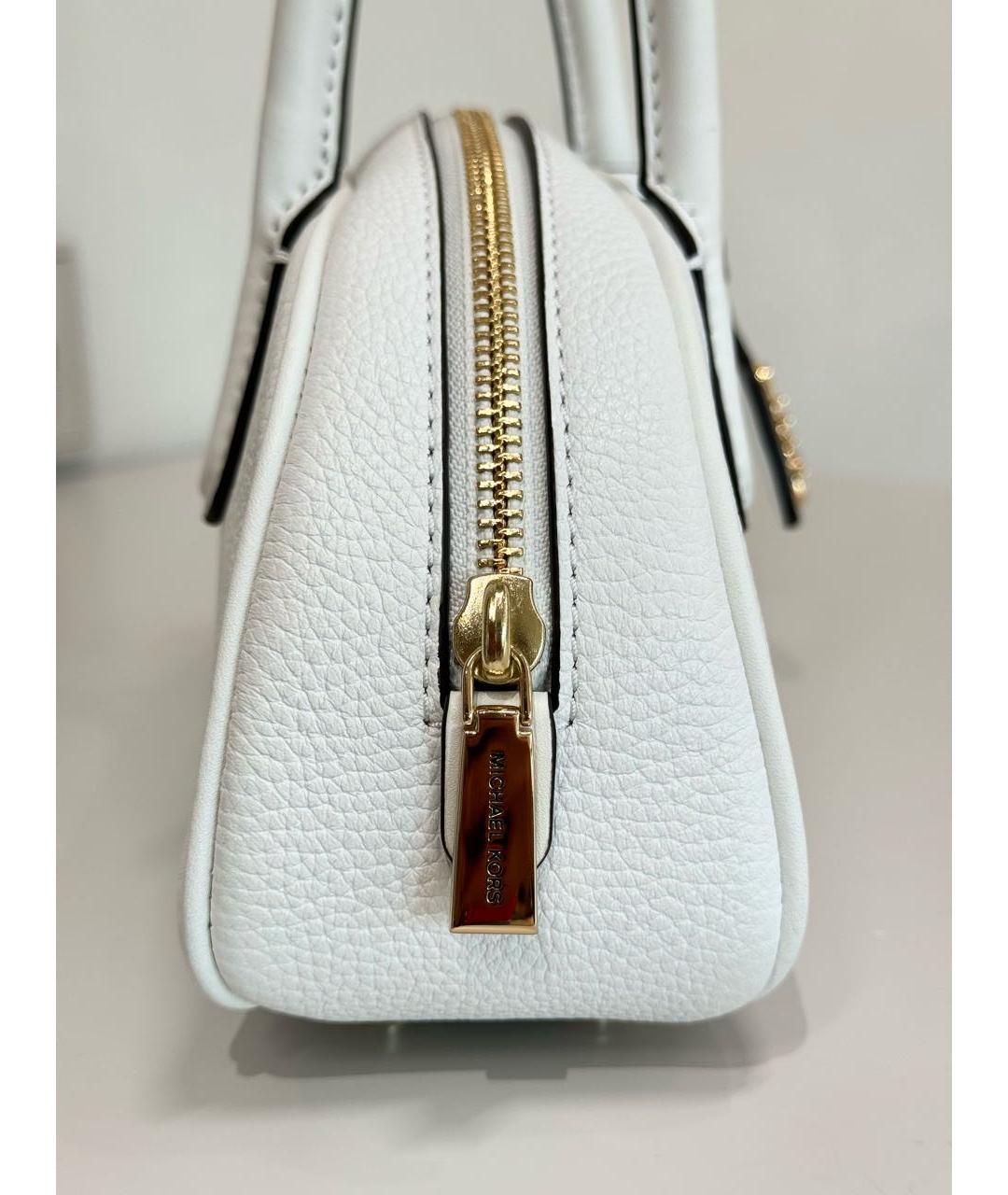 MICHAEL KORS Белая кожаная сумка с короткими ручками, фото 5