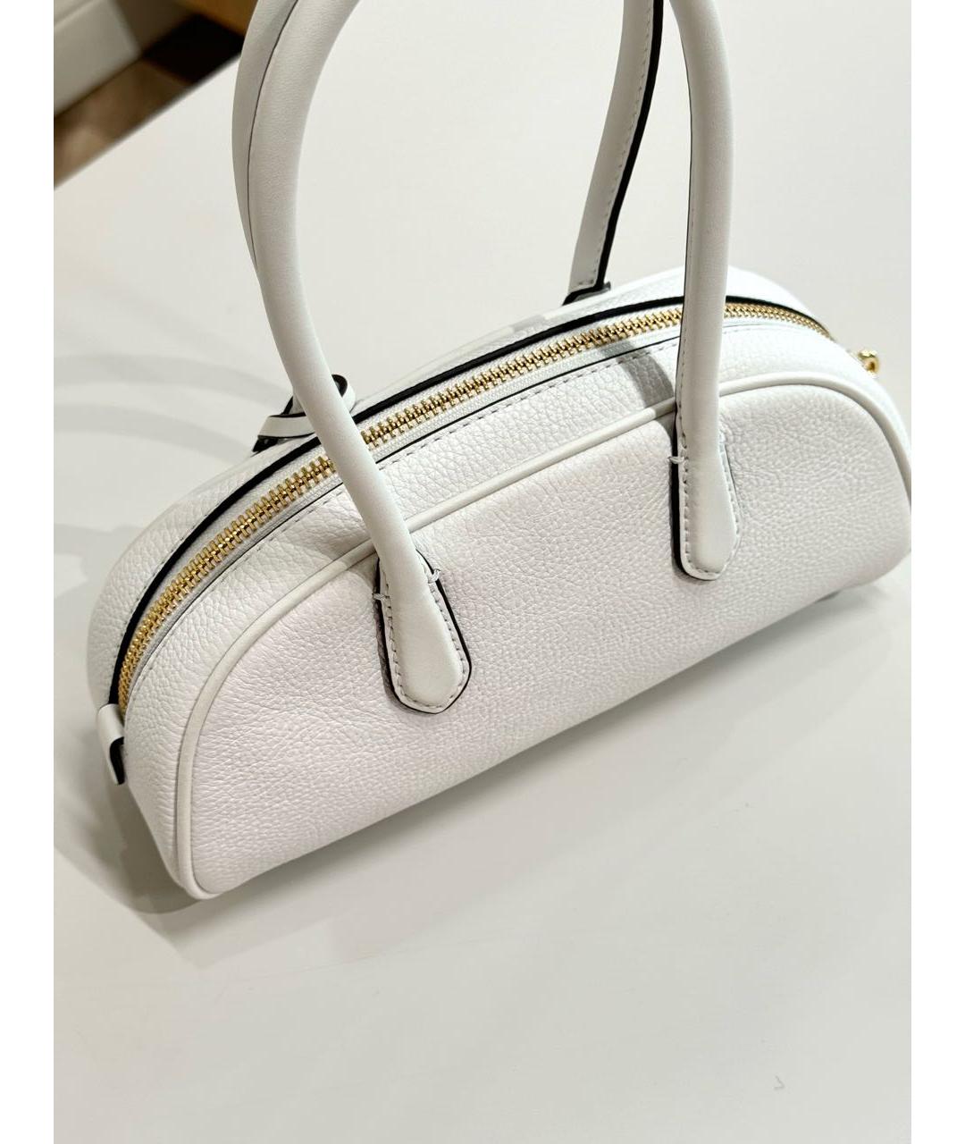 MICHAEL KORS Белая кожаная сумка с короткими ручками, фото 3
