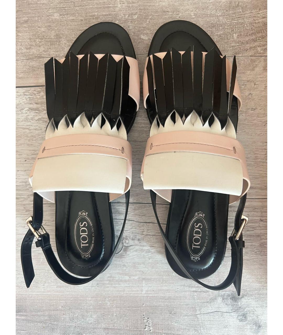 TOD'S Мульти кожаные босоножки, фото 4