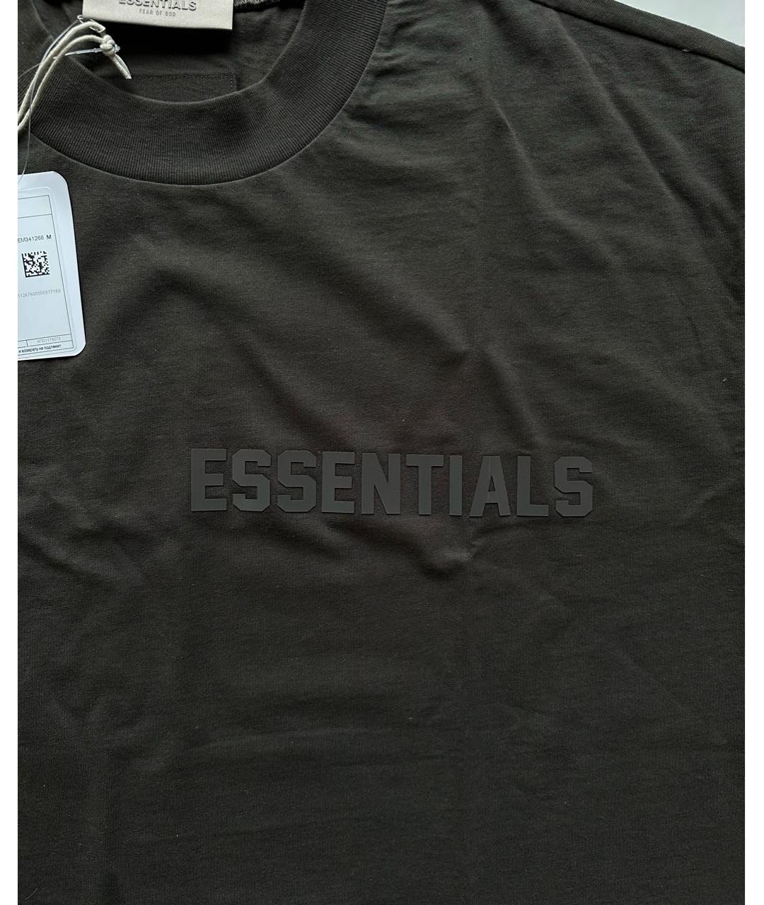 FEAR OF GOD ESSENTIALS Черная хлопковая футболка, фото 4