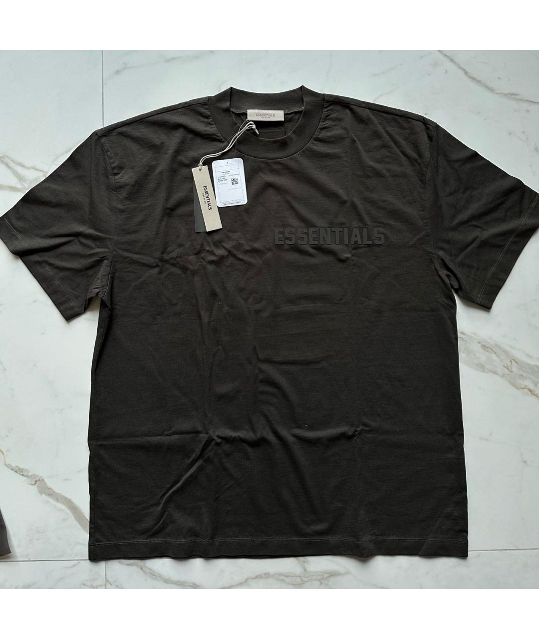FEAR OF GOD ESSENTIALS Черная хлопковая футболка, фото 2