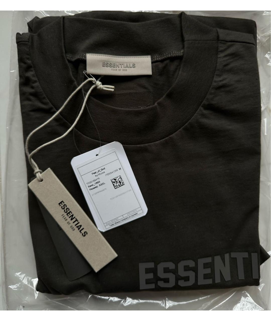 FEAR OF GOD ESSENTIALS Черная хлопковая футболка, фото 3