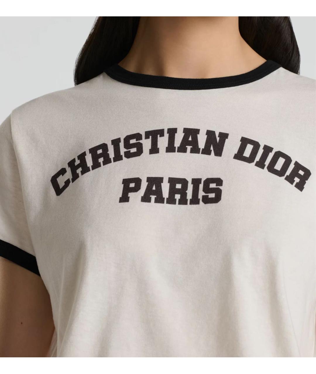 CHRISTIAN DIOR Белая хлопковая футболка, фото 5