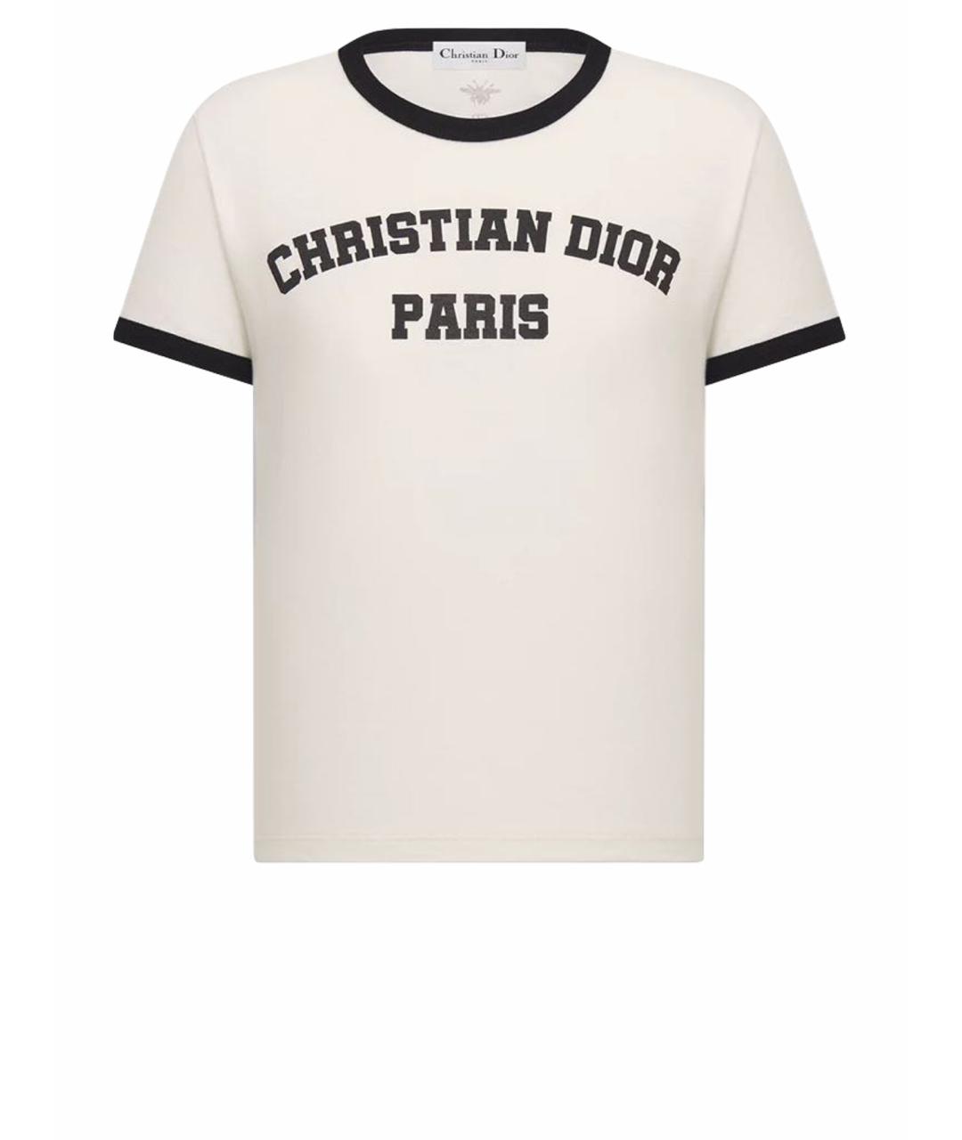 CHRISTIAN DIOR Белая хлопковая футболка, фото 1