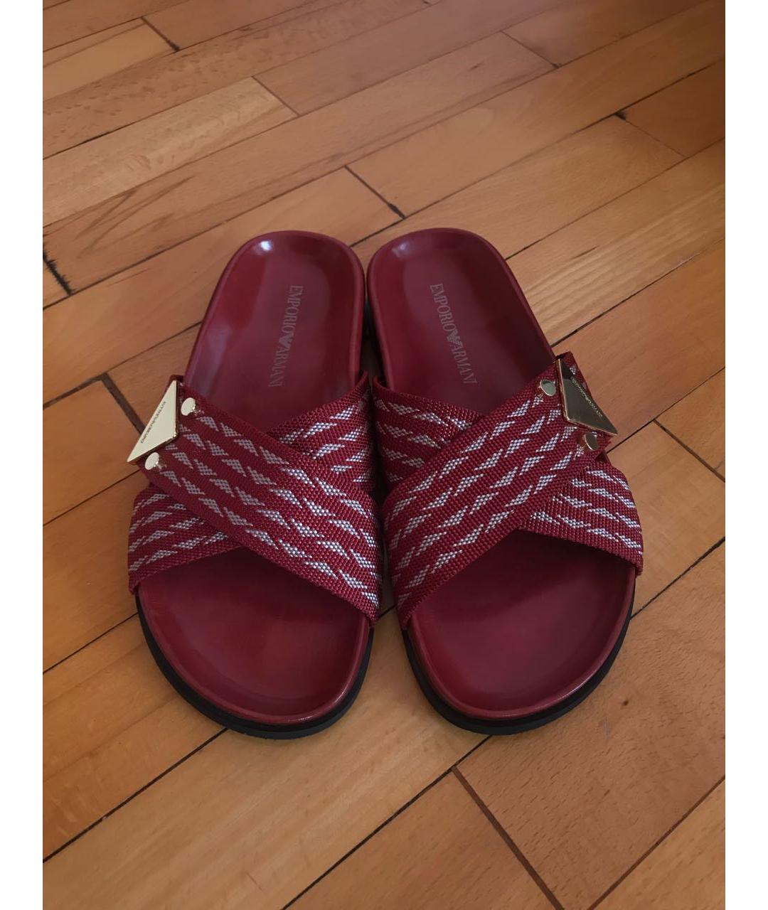 EMPORIO ARMANI Красные шлепанцы, фото 3