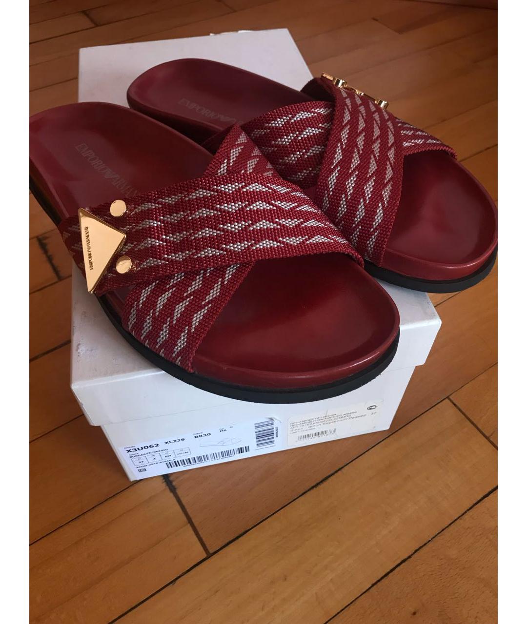 EMPORIO ARMANI Красные шлепанцы, фото 4