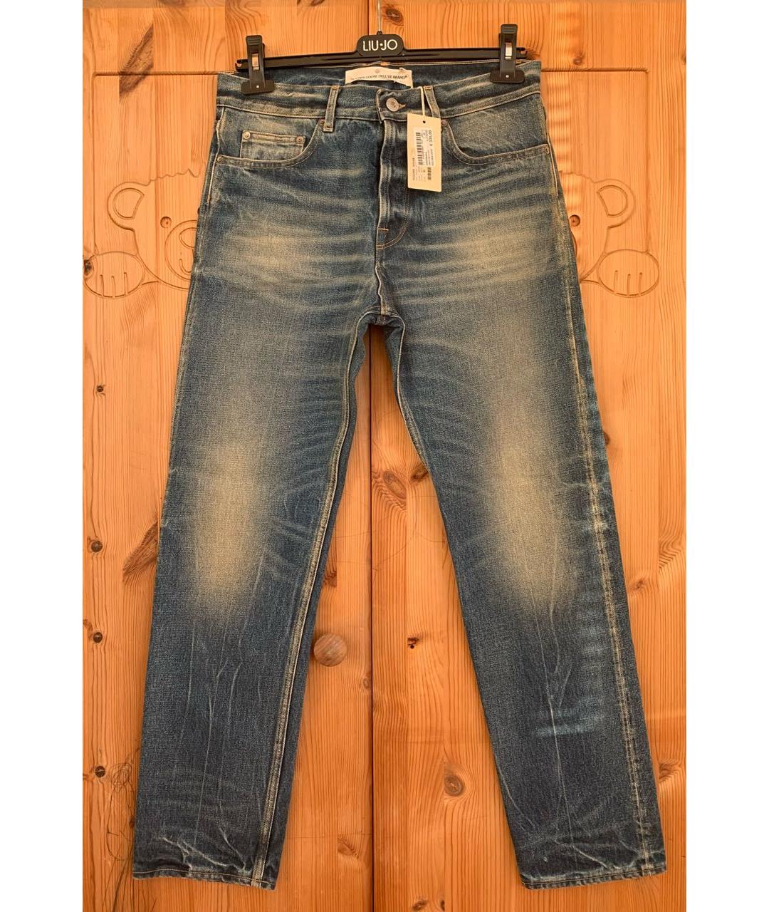 GOLDEN GOOSE DELUXE BRAND Голубые хлопковые прямые джинсы, фото 9
