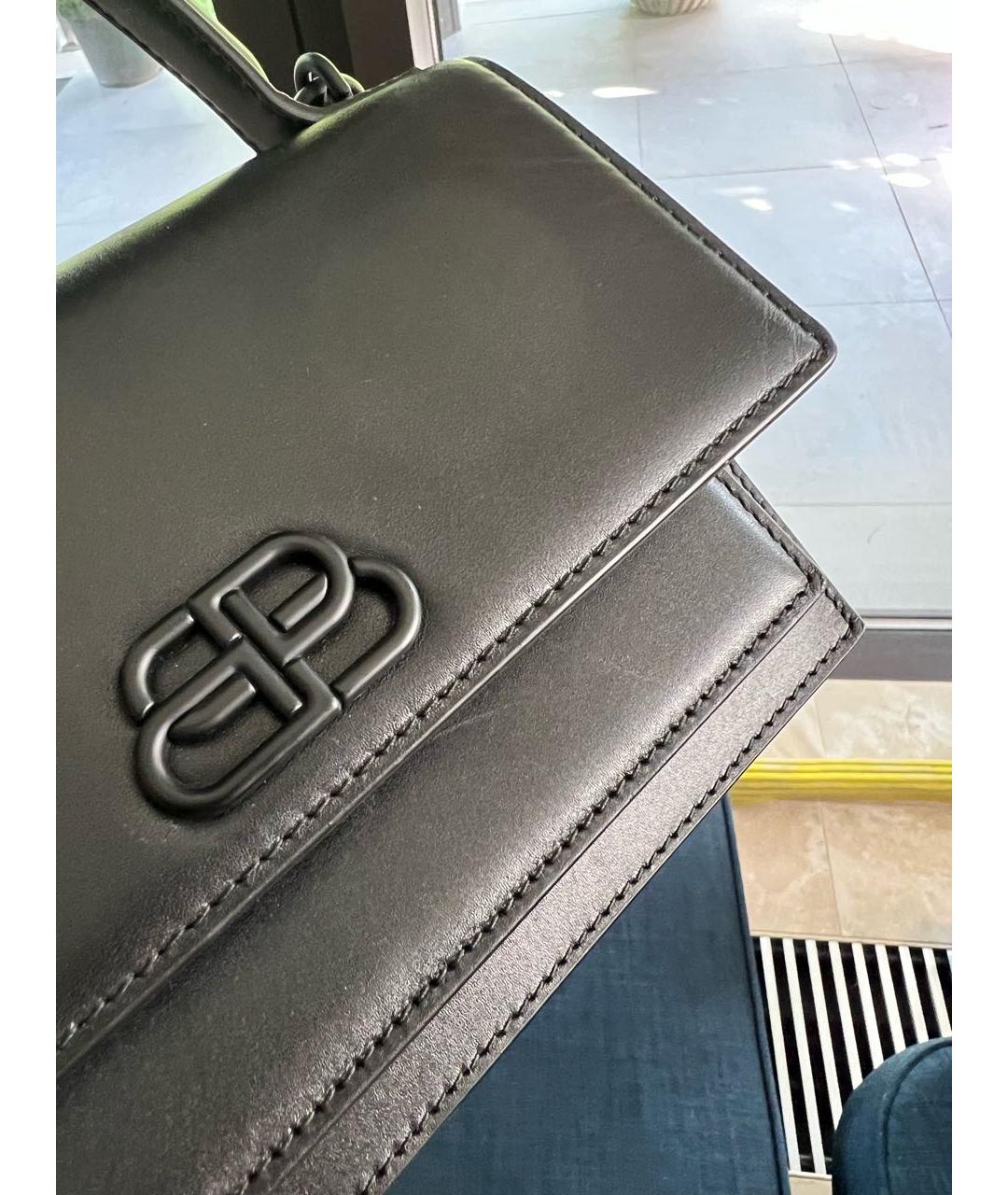 BALENCIAGA Черная кожаная сумка с короткими ручками, фото 8