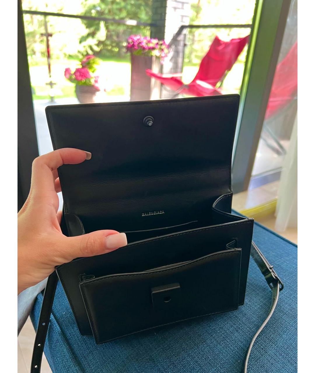 BALENCIAGA Черная кожаная сумка с короткими ручками, фото 4