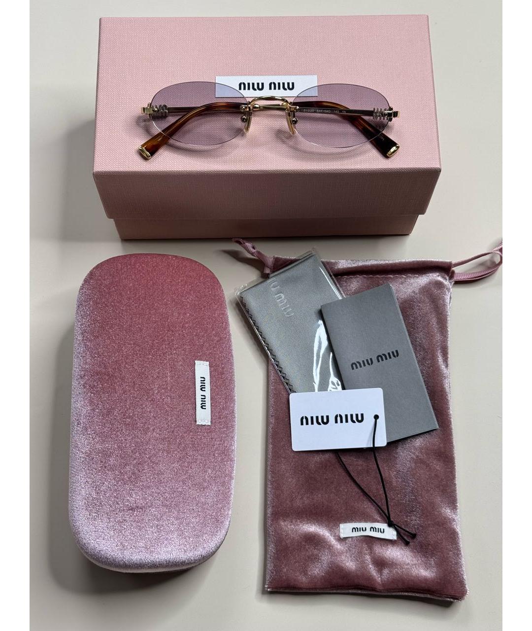 MIU MIU Металлические солнцезащитные очки, фото 2