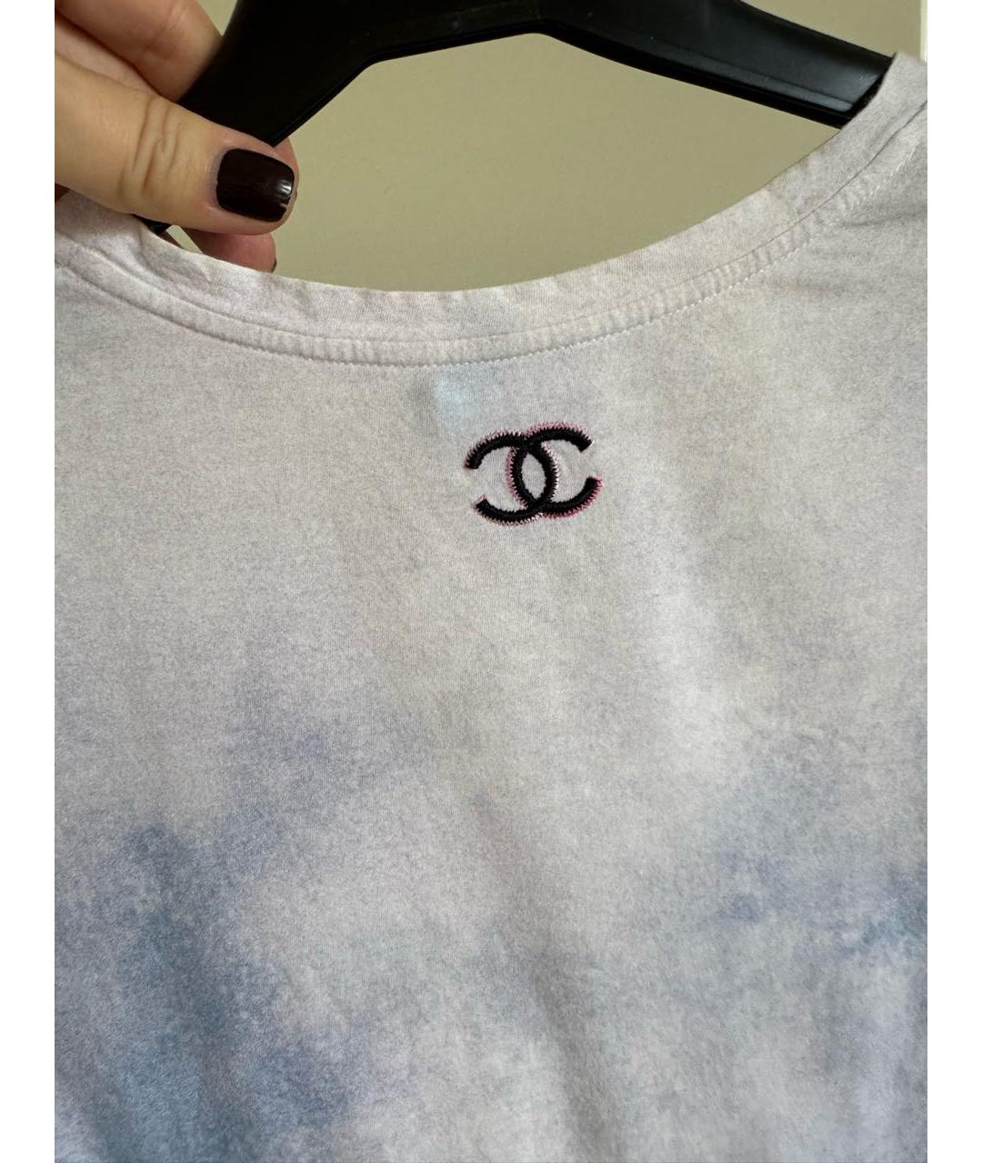 CHANEL Голубая хлопковая футболка, фото 3