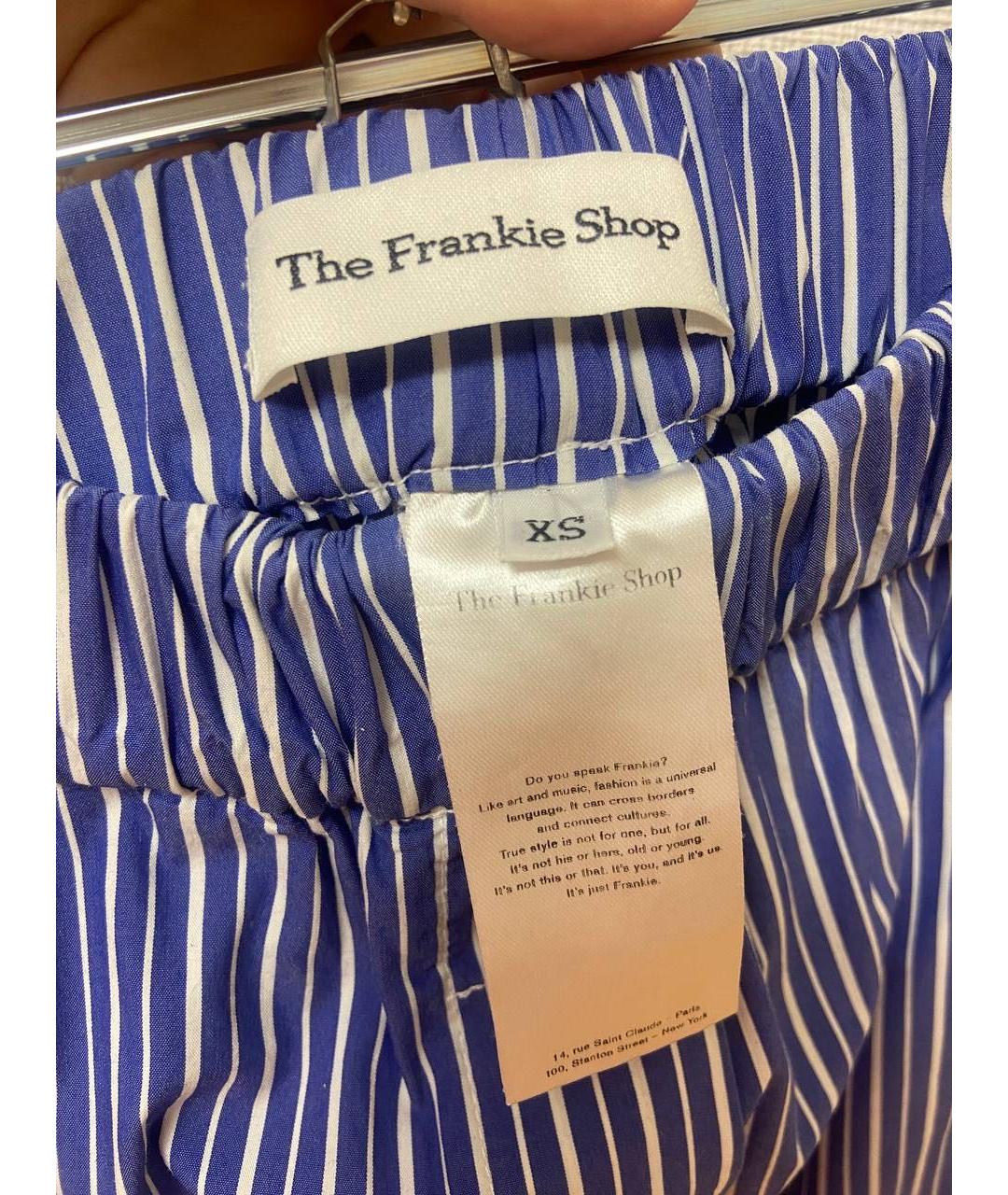 THE FRANKIE SHOP Синие хлопковые брюки широкие, фото 3