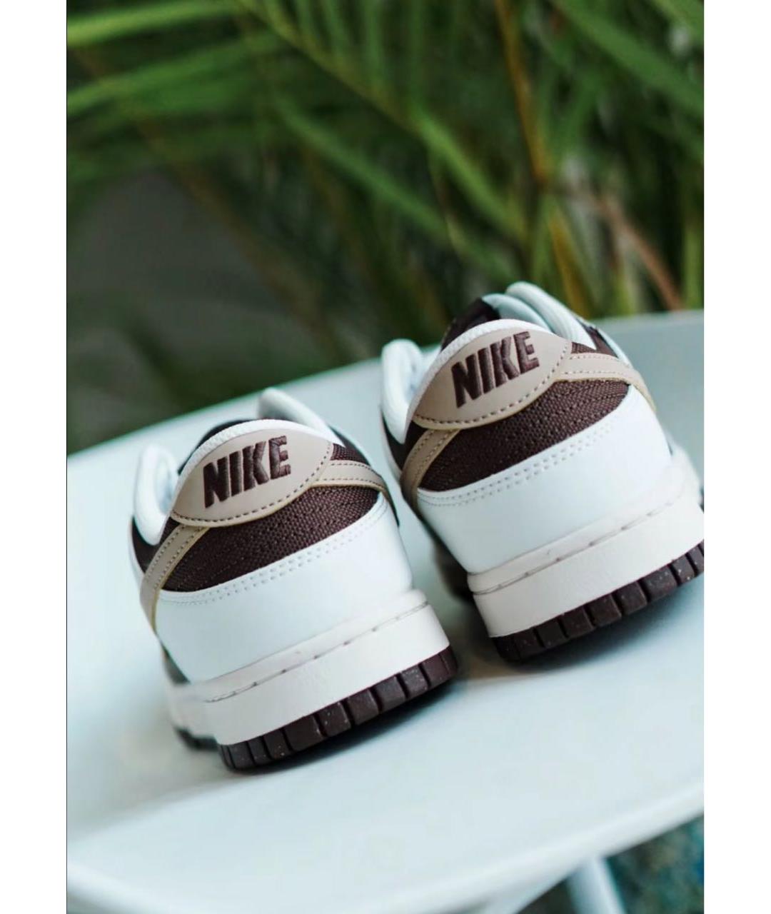 NIKE Бежевые кожаные кроссовки, фото 7