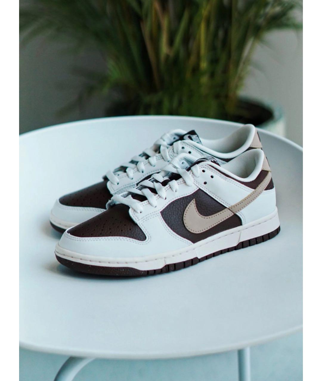 NIKE Бежевые кожаные кроссовки, фото 5