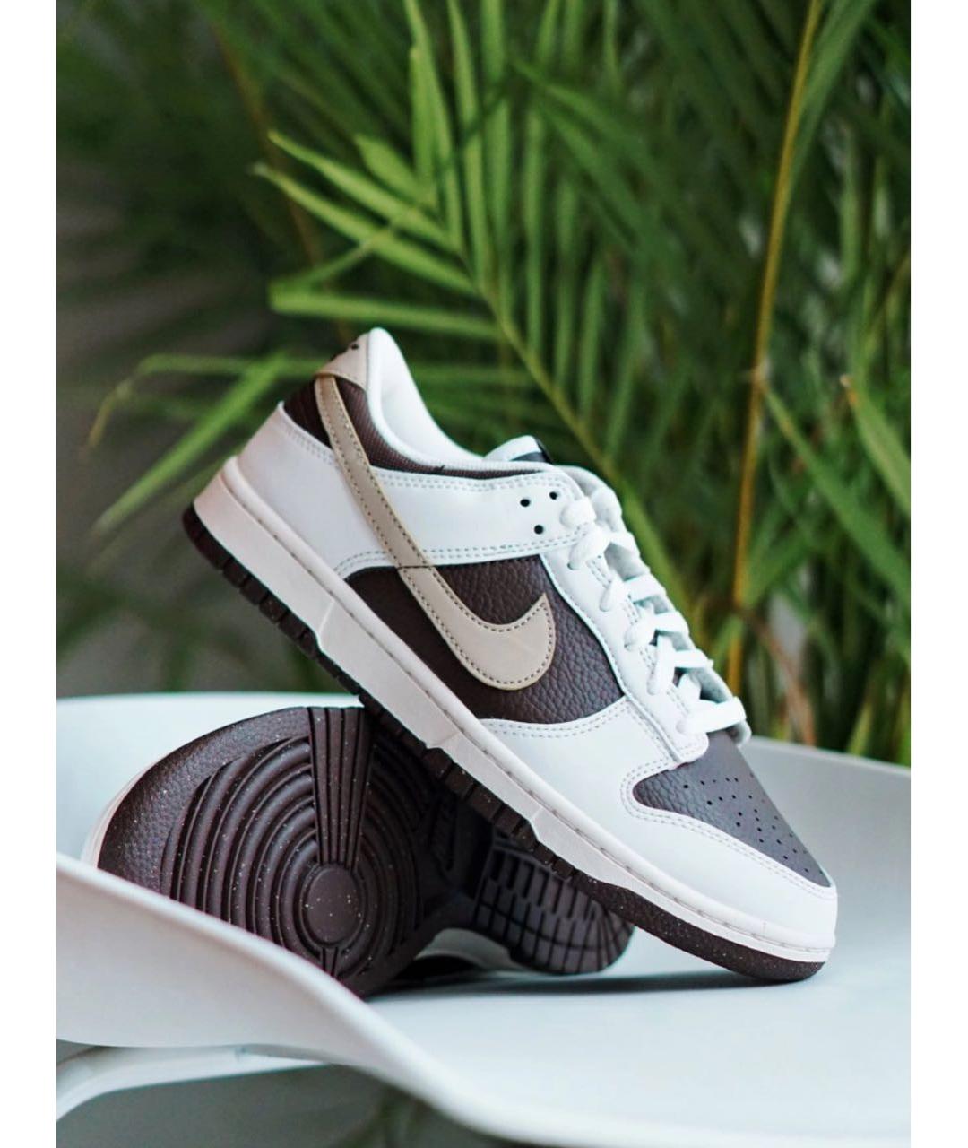 NIKE Бежевые кожаные кроссовки, фото 4