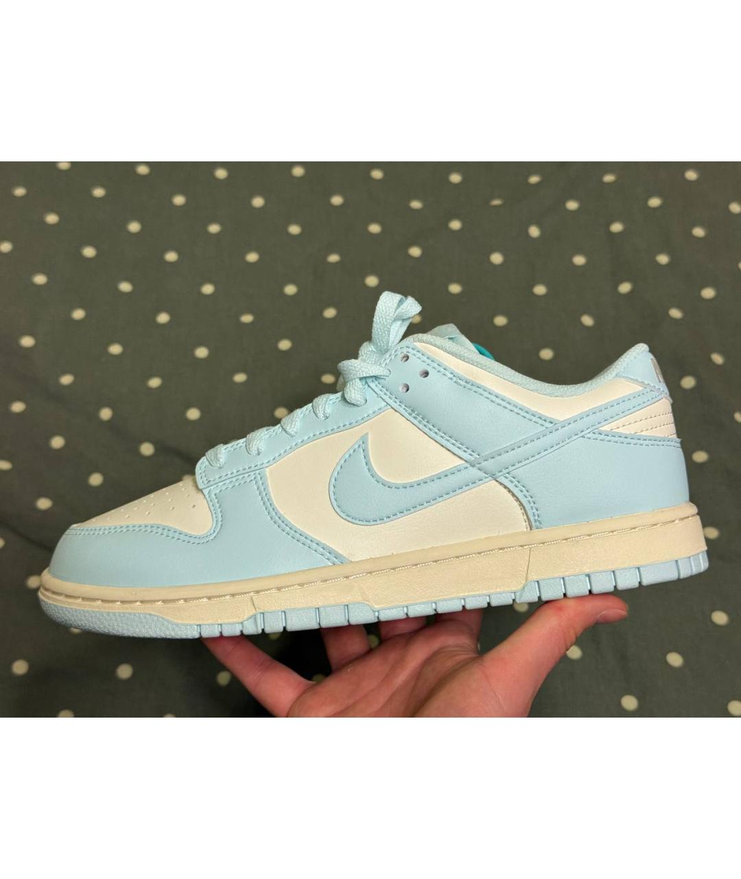 NIKE Голубые низкие кроссовки / кеды из искусственной кожи, фото 3