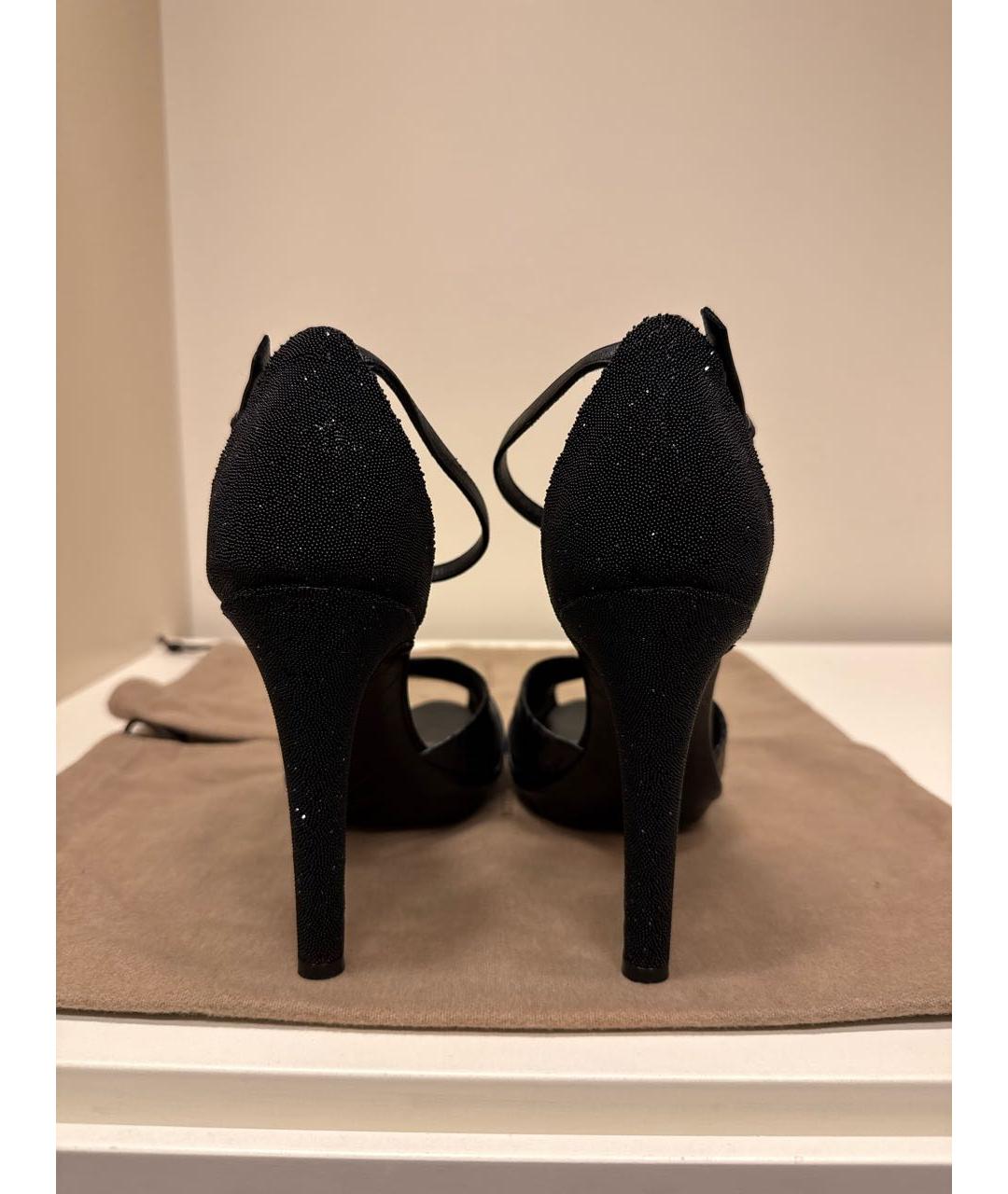 BOTTEGA VENETA Черные кожаные босоножки, фото 4