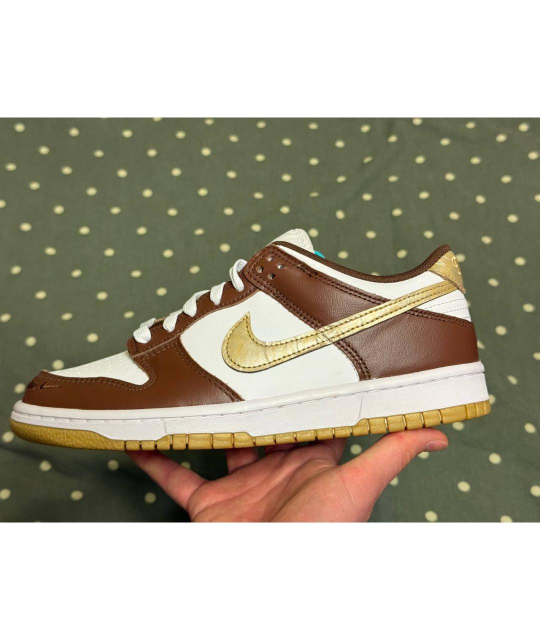 NIKE Коричневые кожаные кроссовки, фото 4