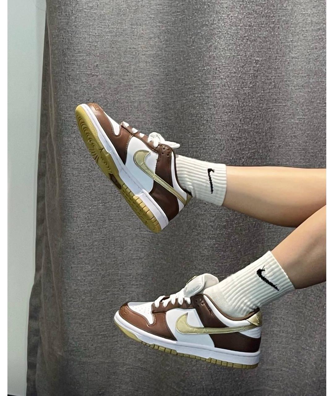 NIKE Коричневые кожаные кроссовки, фото 2