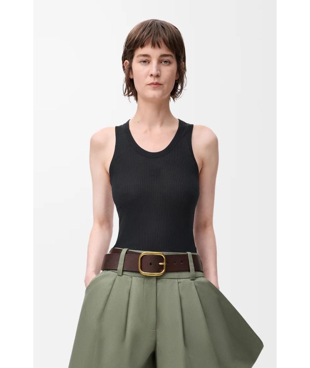LOEWE Черная шелковая майка, фото 2