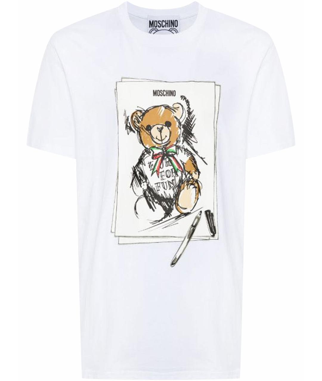 MOSCHINO Белая хлопковая футболка, фото 1