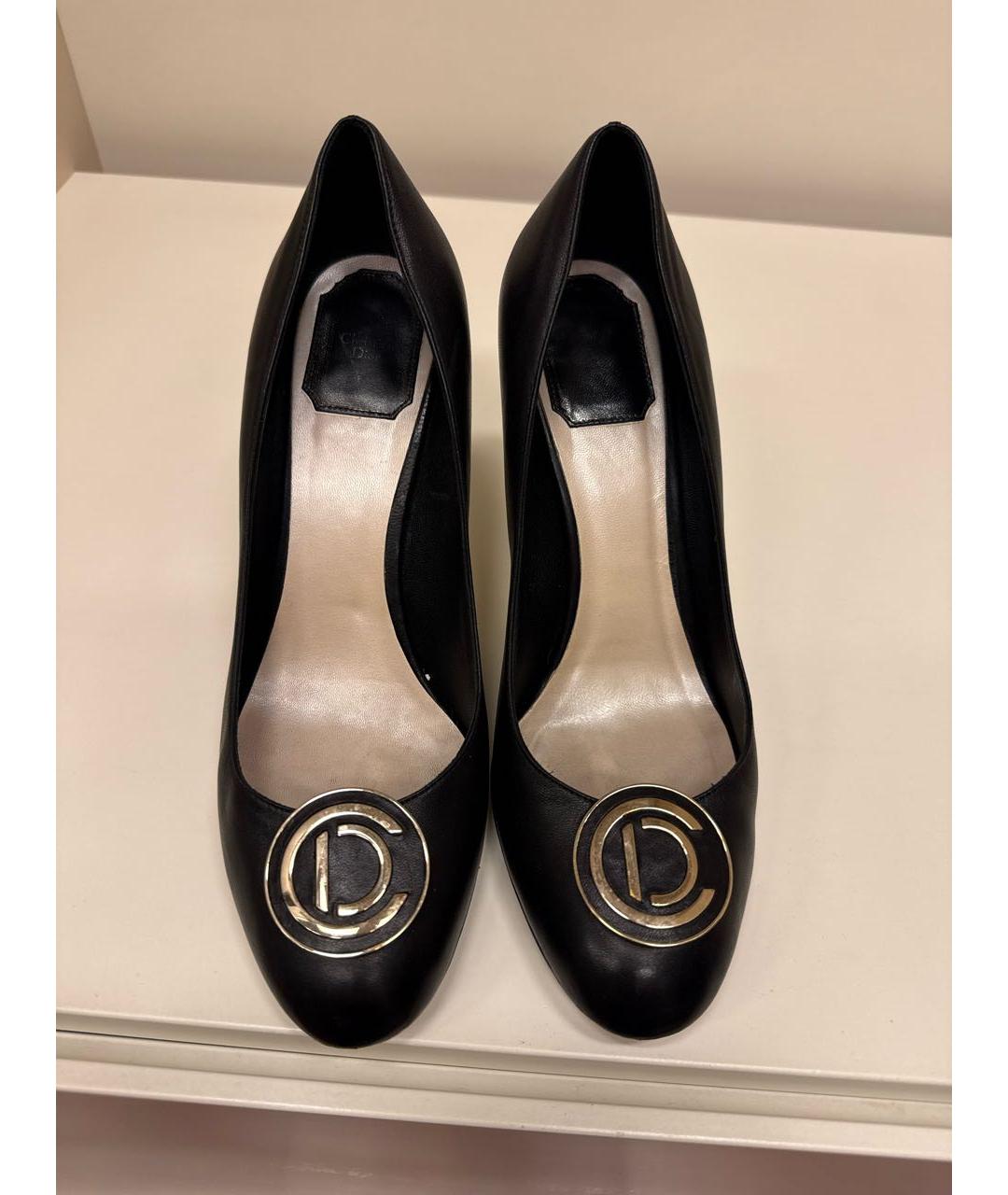 CHRISTIAN DIOR Черные кожаные туфли, фото 2