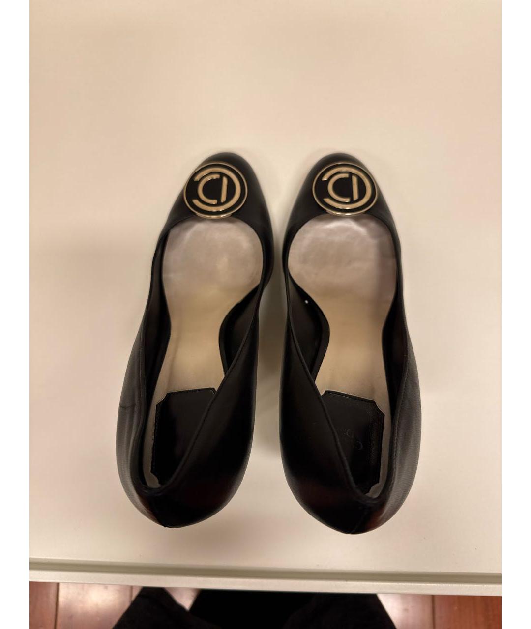 CHRISTIAN DIOR Черные кожаные туфли, фото 3
