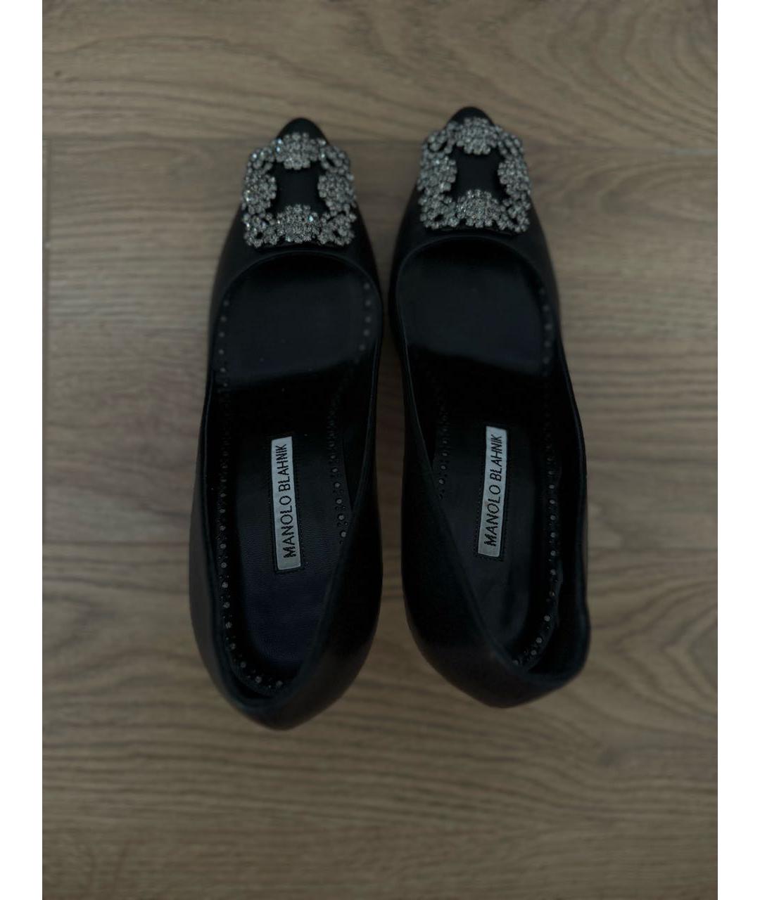MANOLO BLAHNIK Черные кожаные туфли, фото 3