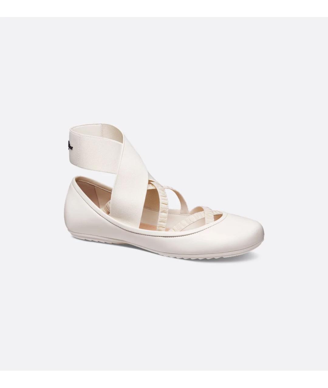 CHRISTIAN DIOR Белые кожаные балетки, фото 4