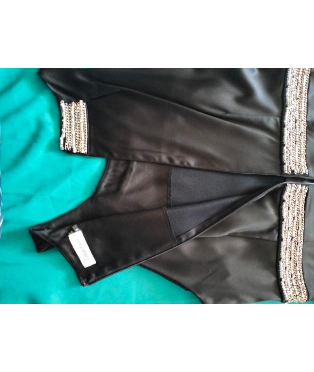 CALVIN KLEIN Черное полиэстеровое коктейльное платье, фото 4