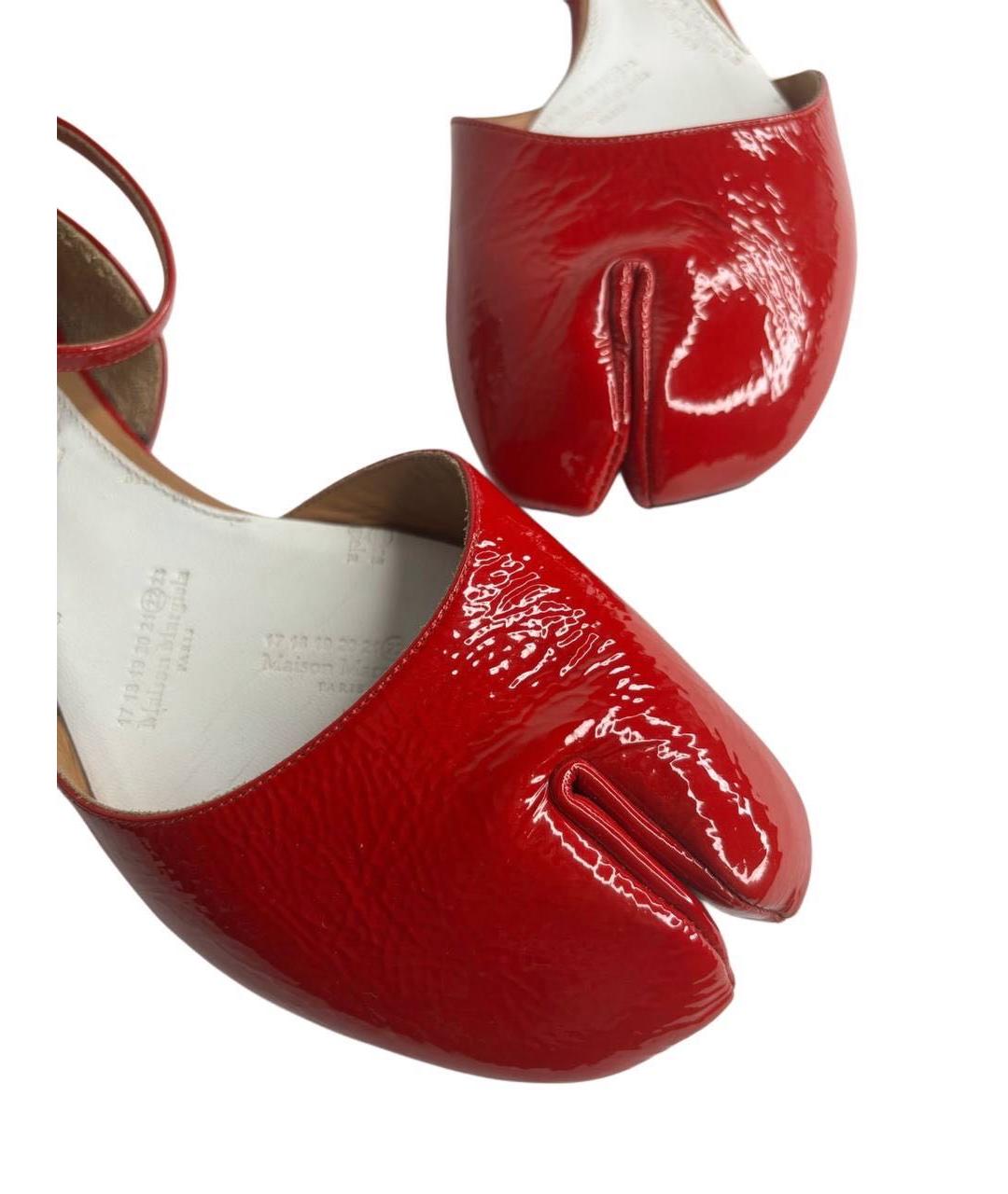 MAISON MARGIELA Красные босоножки из лакированной кожи, фото 4