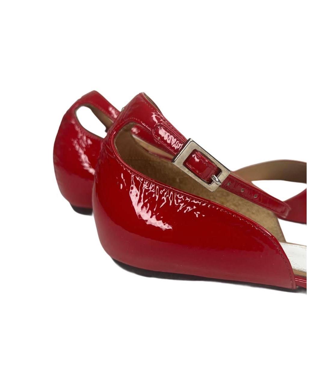 MAISON MARGIELA Красные босоножки из лакированной кожи, фото 7