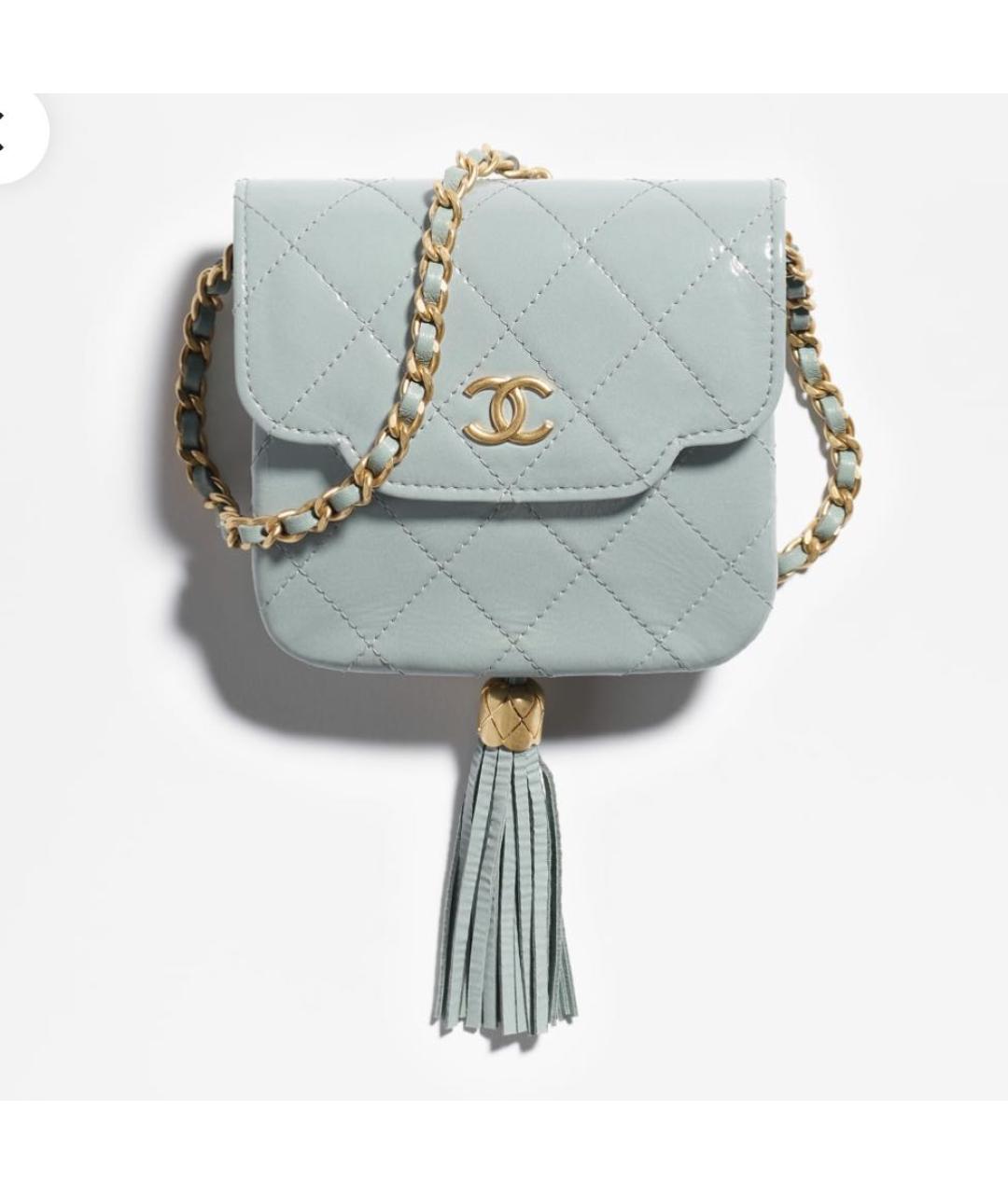 CHANEL Бирюзовый кожаный кошелек, фото 4