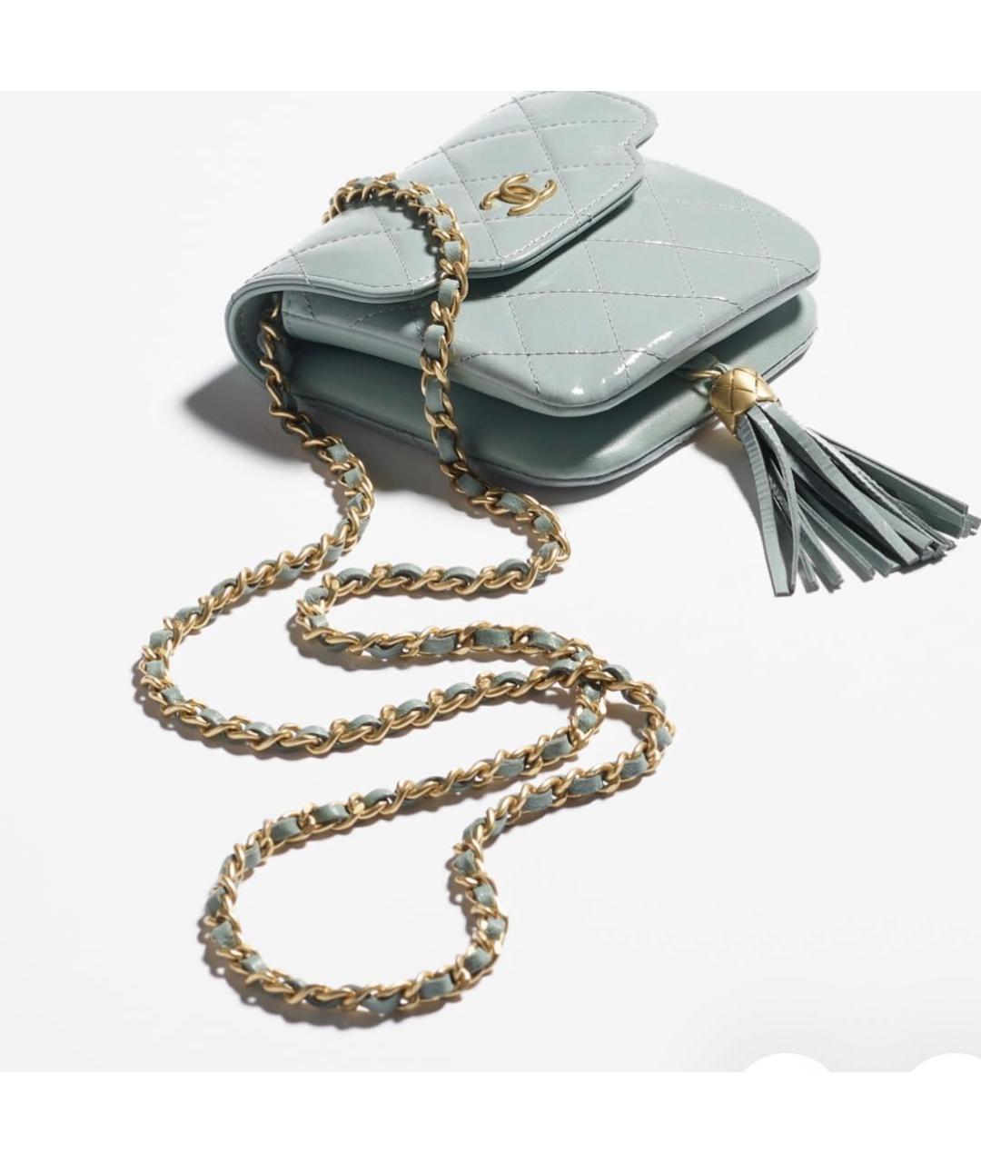 CHANEL Бирюзовый кожаный кошелек, фото 2