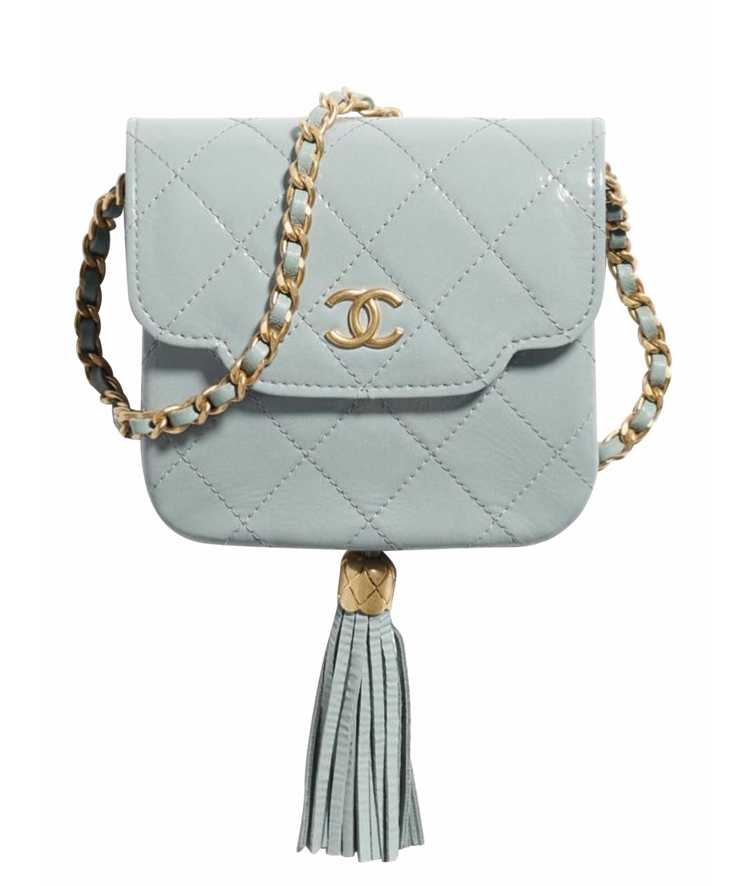 CHANEL Бирюзовый кожаный кошелек, фото 1