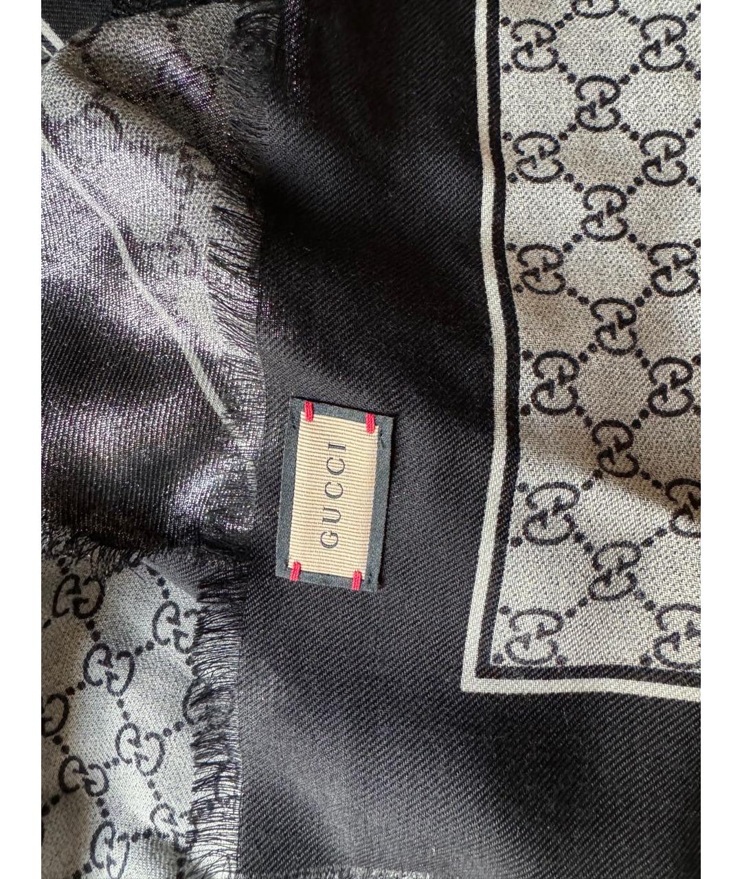 GUCCI Серебрянный шерстяной платок, фото 6