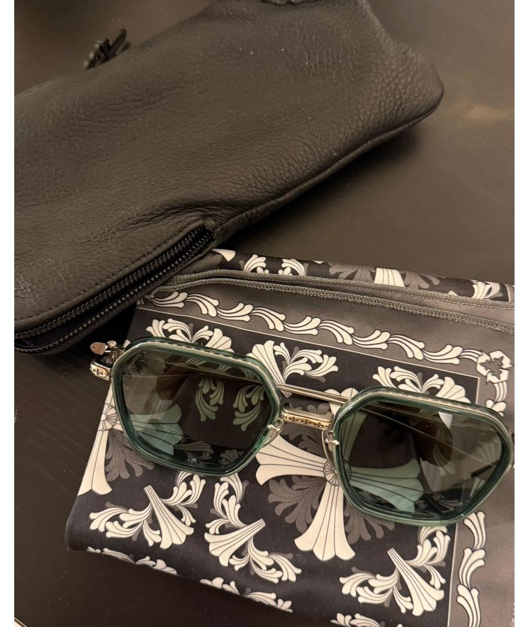 CHROME HEARTS Хаки пластиковые солнцезащитные очки, фото 3