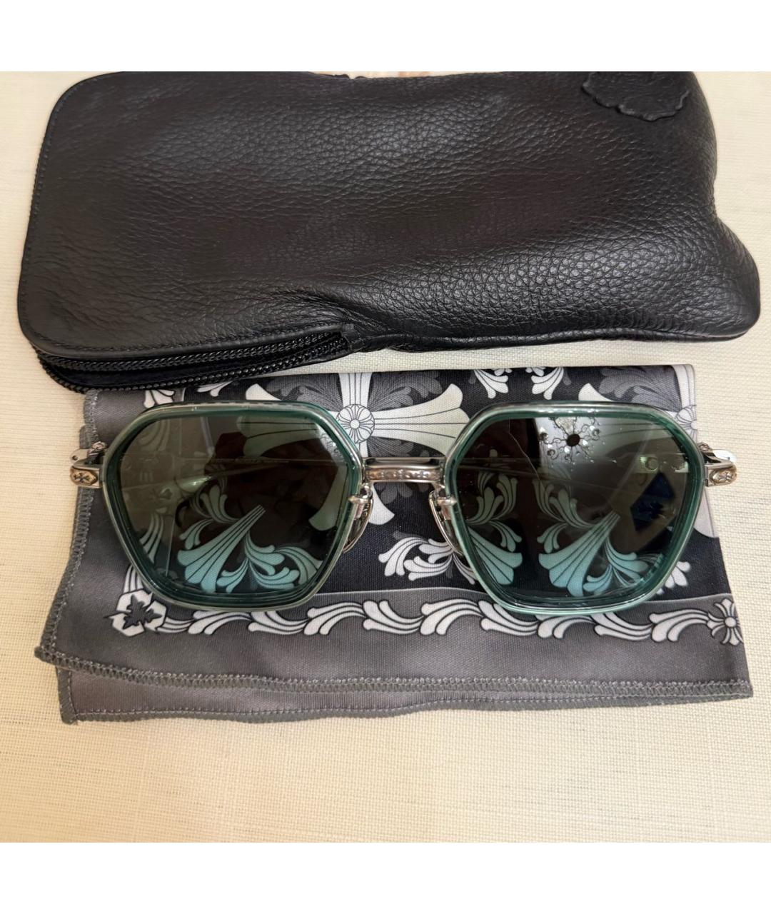 CHROME HEARTS Хаки пластиковые солнцезащитные очки, фото 5