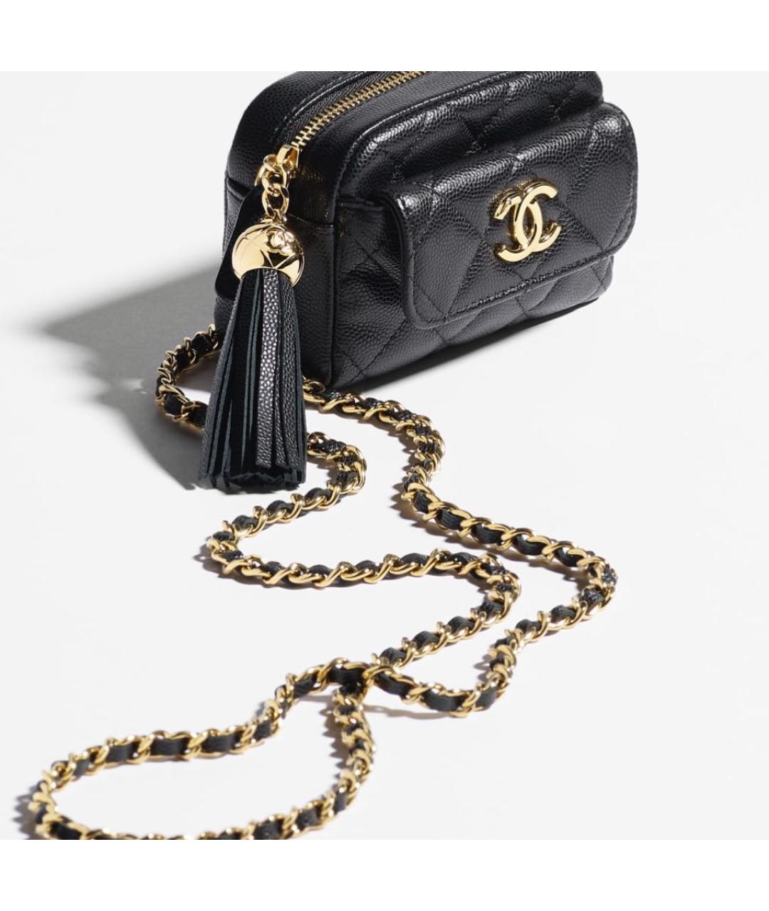 CHANEL Черный кожаный кошелек, фото 2