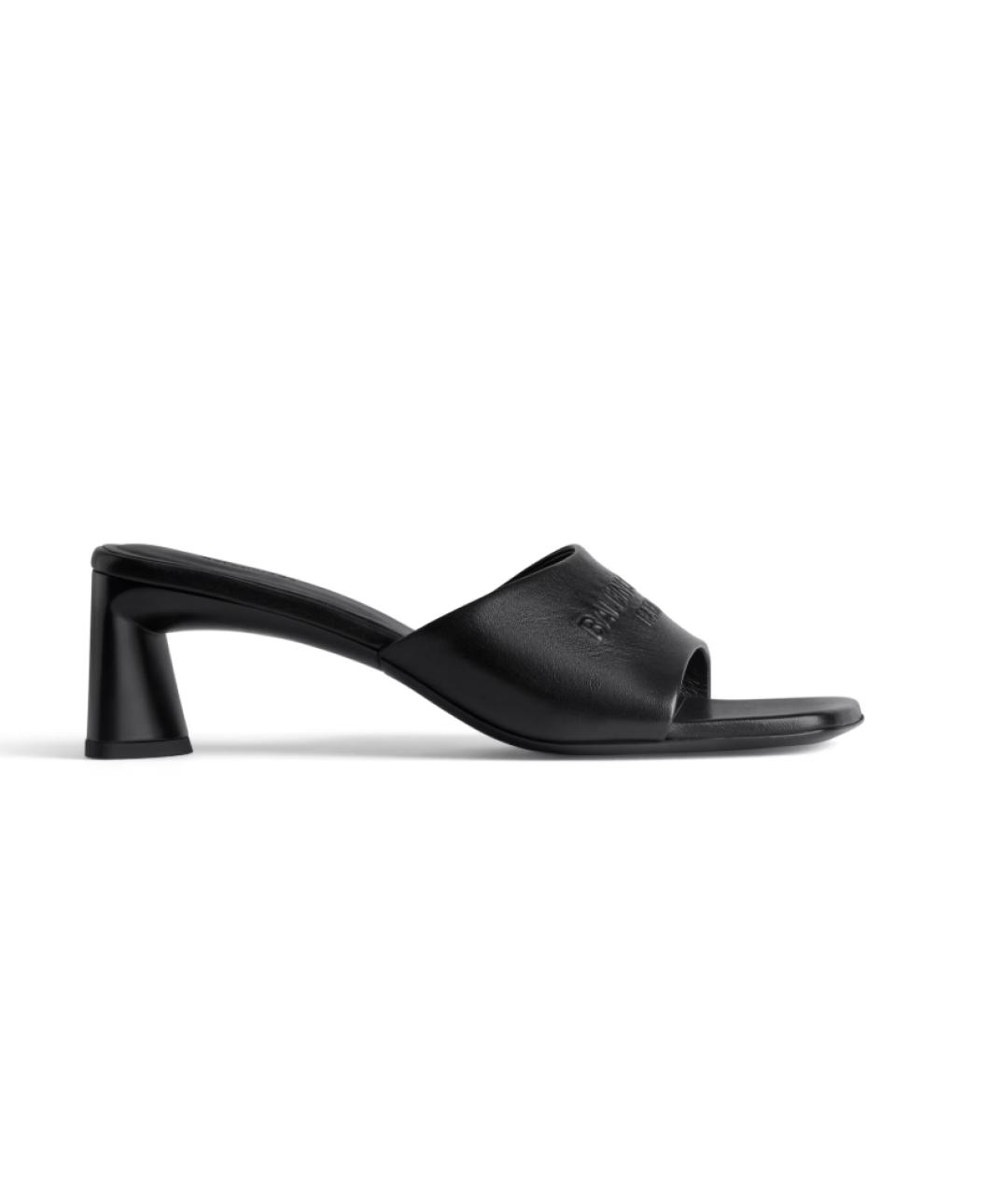 BALENCIAGA Черные кожаные мюли, фото 8