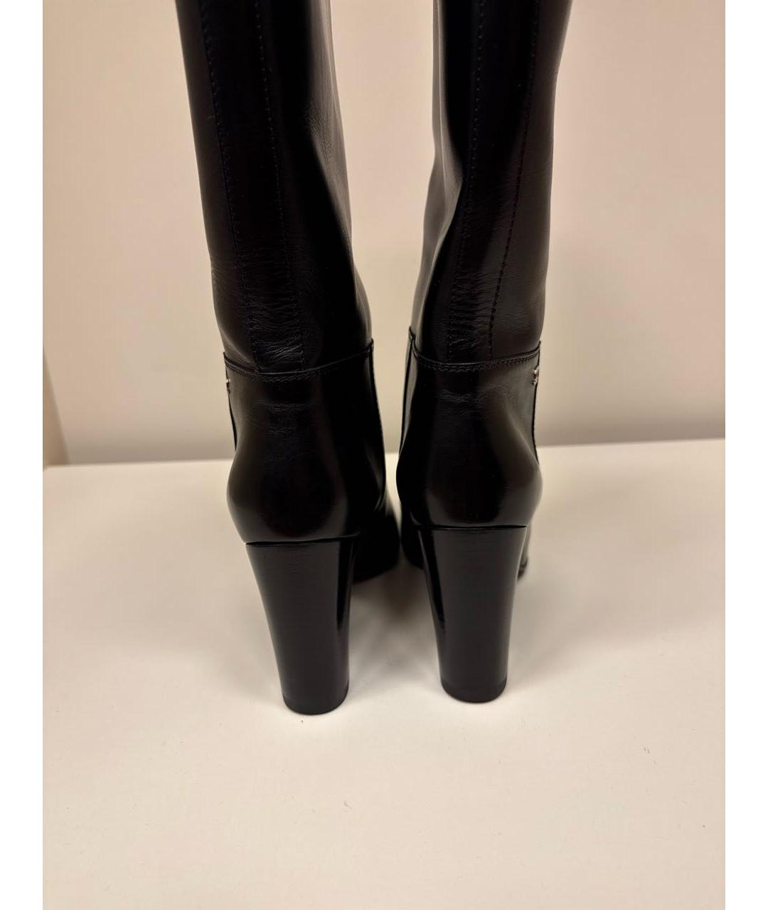 CHANEL Черные кожаные сапоги, фото 4