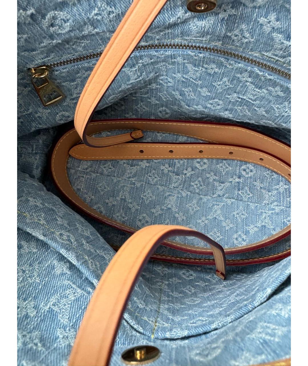 LOUIS VUITTON Голубая деним сумка тоут, фото 3
