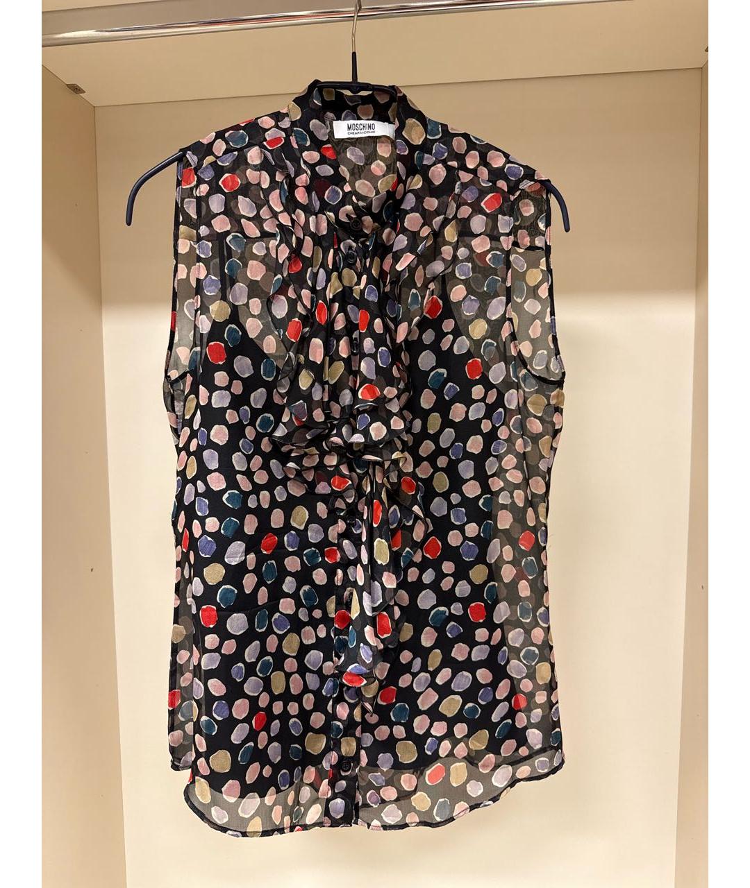 MOSCHINO Мульти шелковая блузы, фото 8