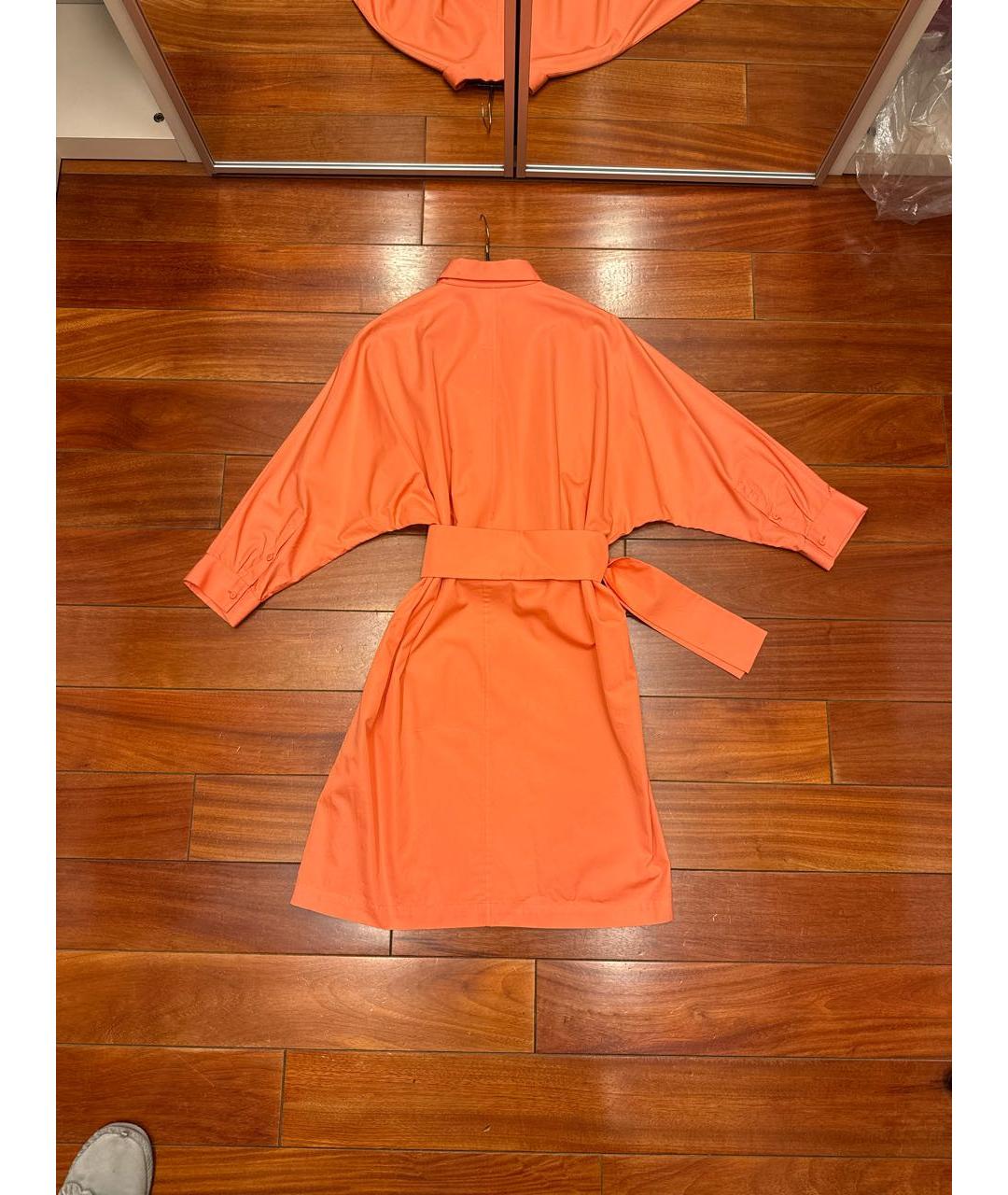 MAX MARA Коралловое хлопковое повседневное платье, фото 2
