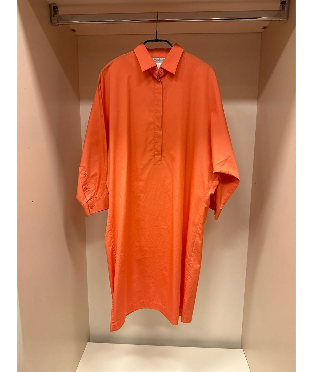 MAX MARA Коралловое хлопковое повседневное платье, фото 4