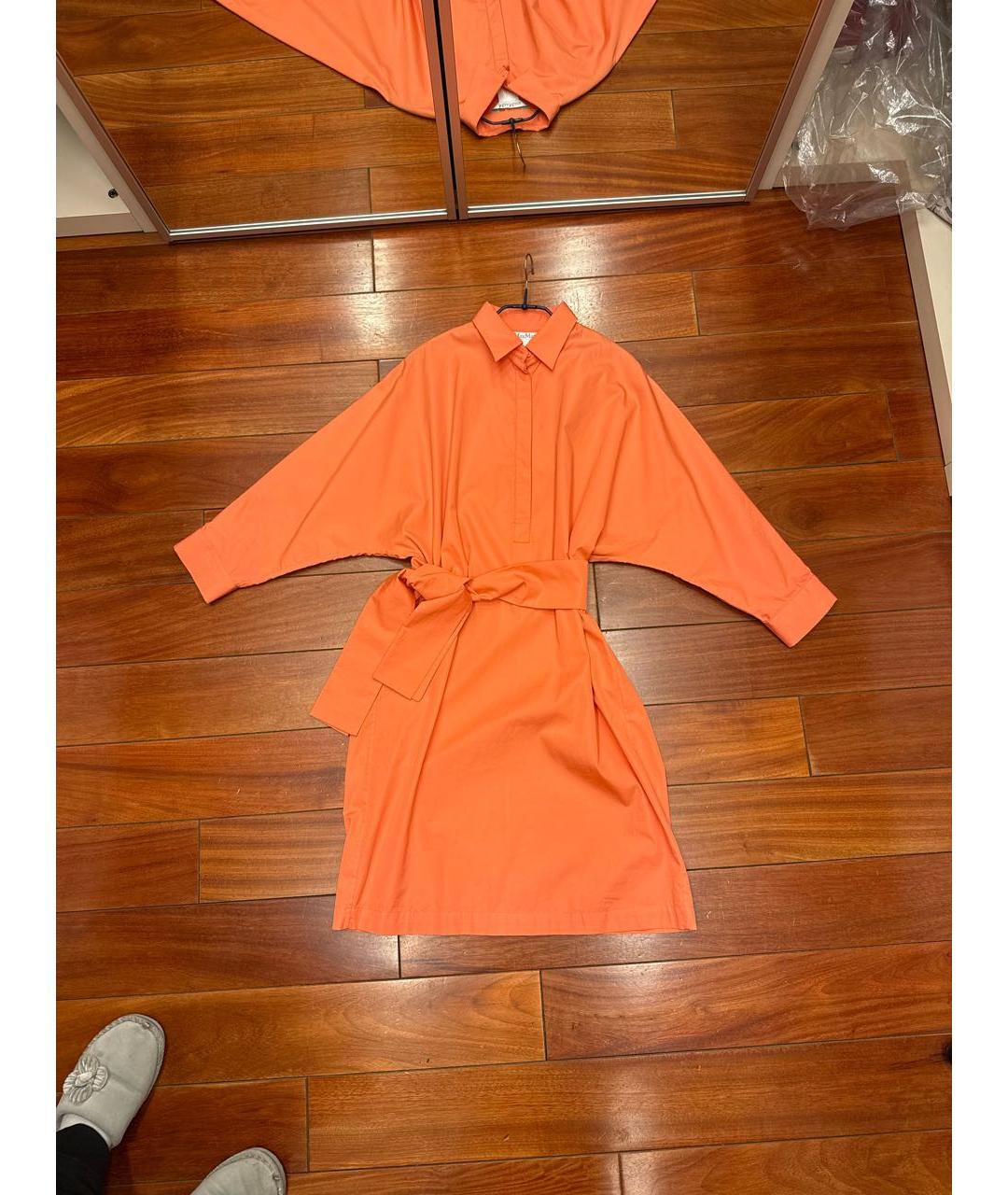 MAX MARA Коралловое хлопковое повседневное платье, фото 6