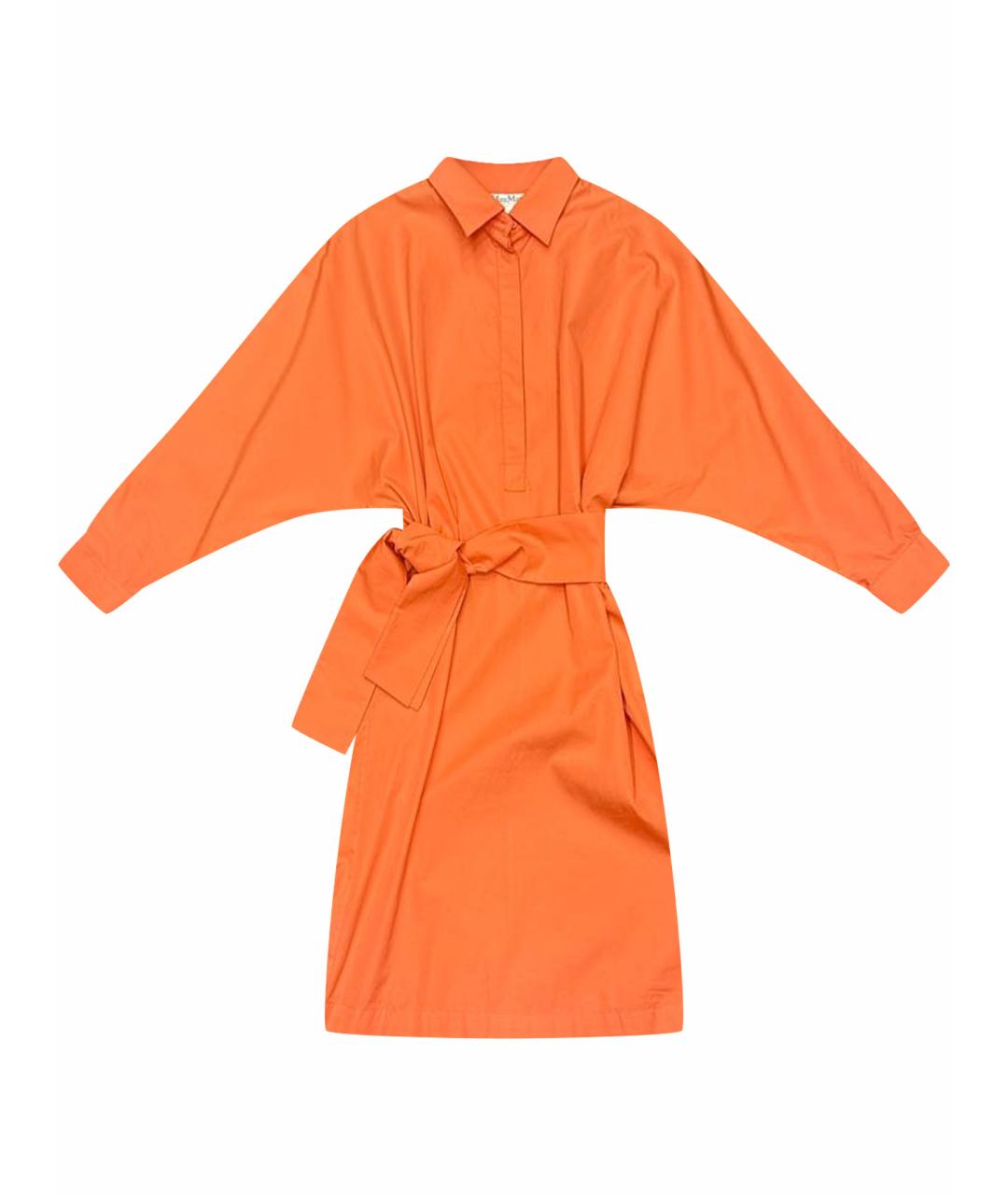 MAX MARA Коралловое хлопковое повседневное платье, фото 1