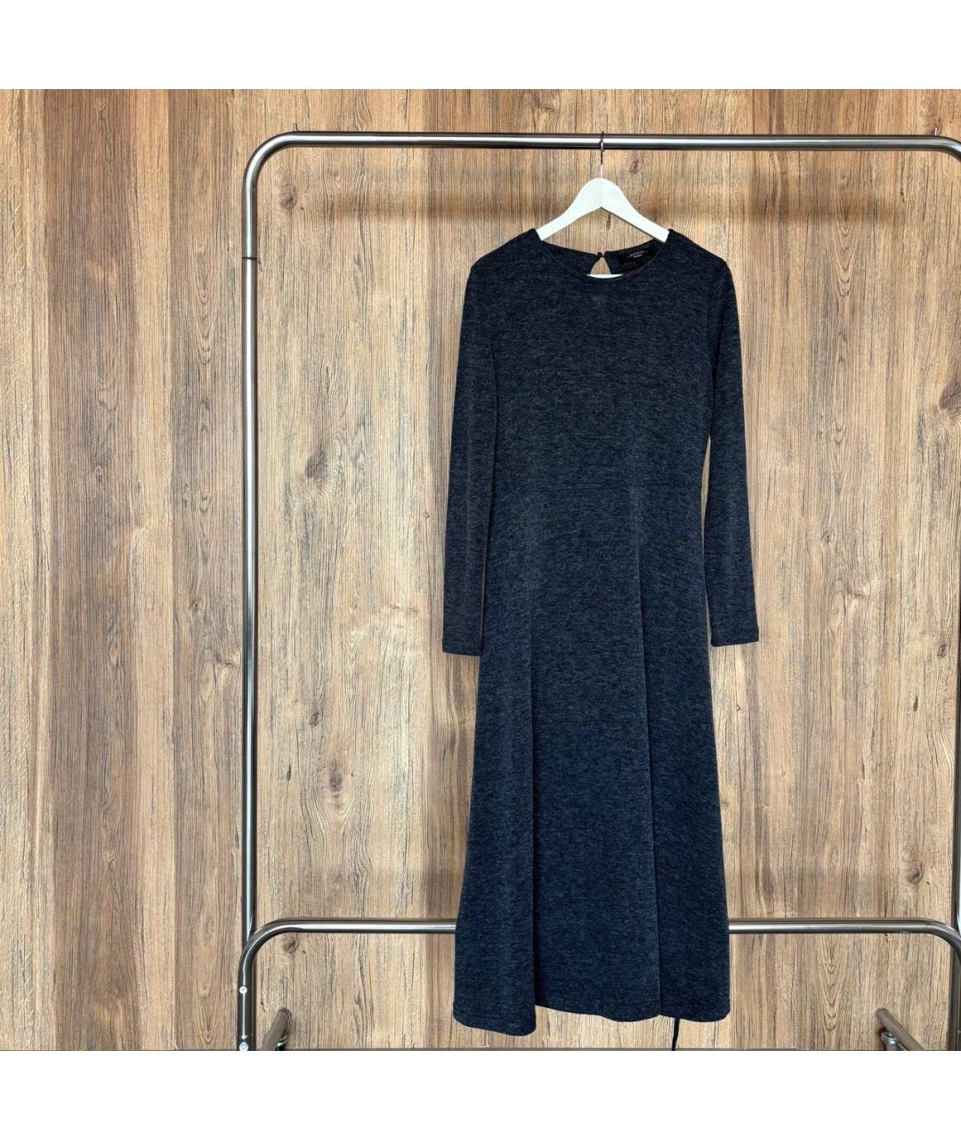 MAX MARA Серое шерстяное повседневное платье, фото 5