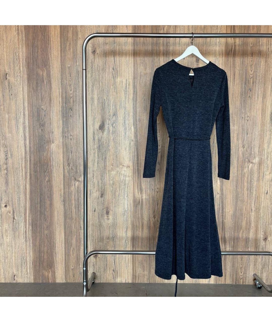 MAX MARA Серое шерстяное повседневное платье, фото 2